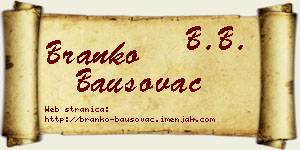 Branko Bausovac vizit kartica